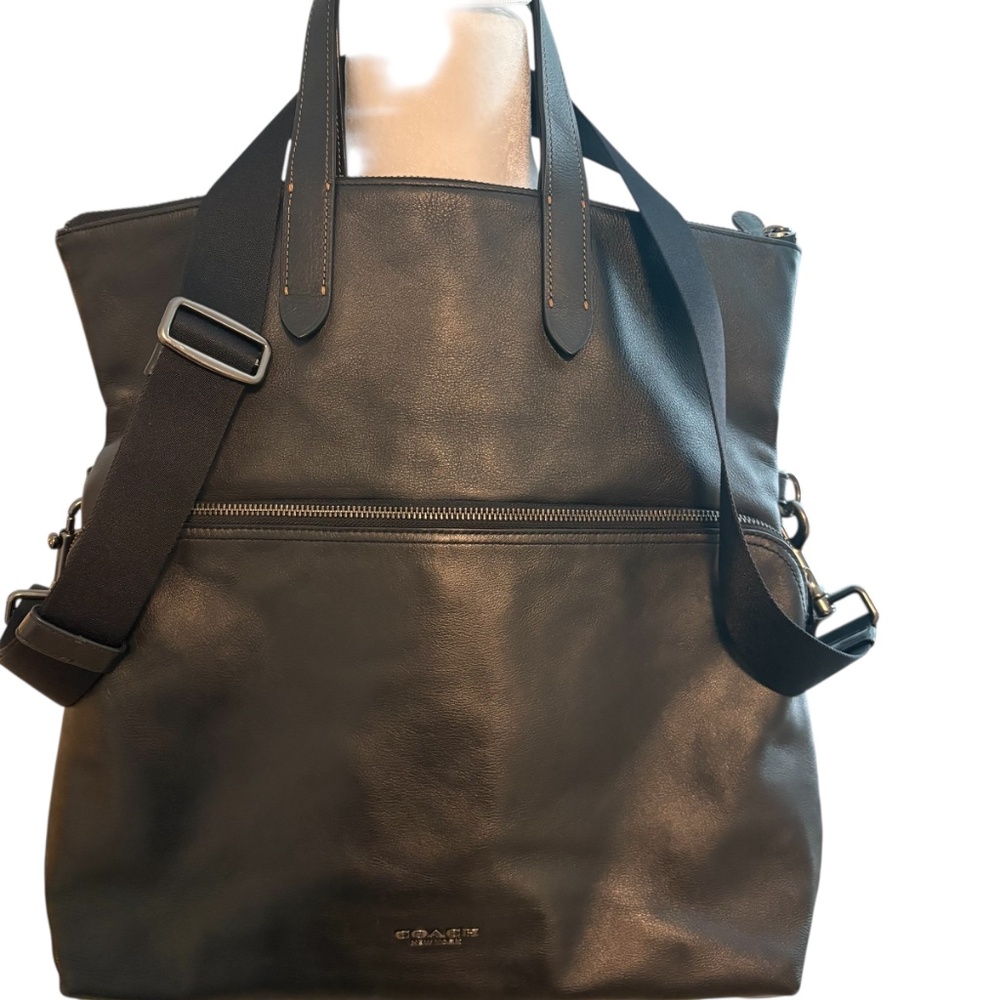 Coach F50712 Graham Foldover Tote Smooth Leather Satchel Crossbody
